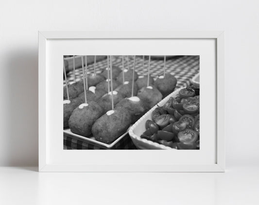 Arancini Food Black And White Print Palermo Photography Sicilian Wall Art