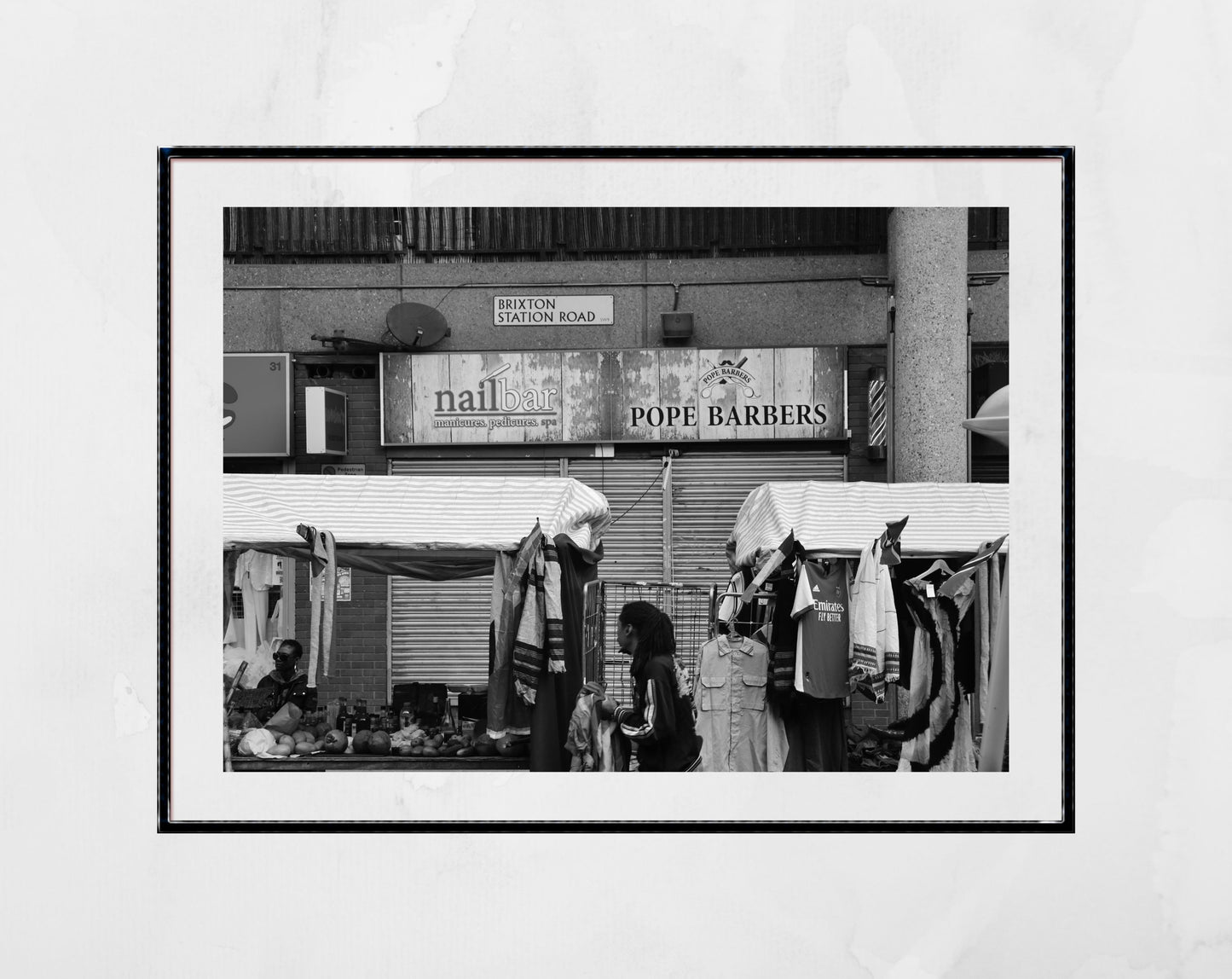 Brixton Print Black And White Rasta Wall Art Street Photography