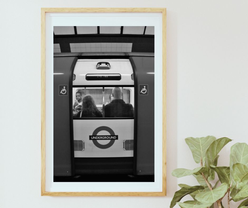 London Underground Black And White Photography Wall Art