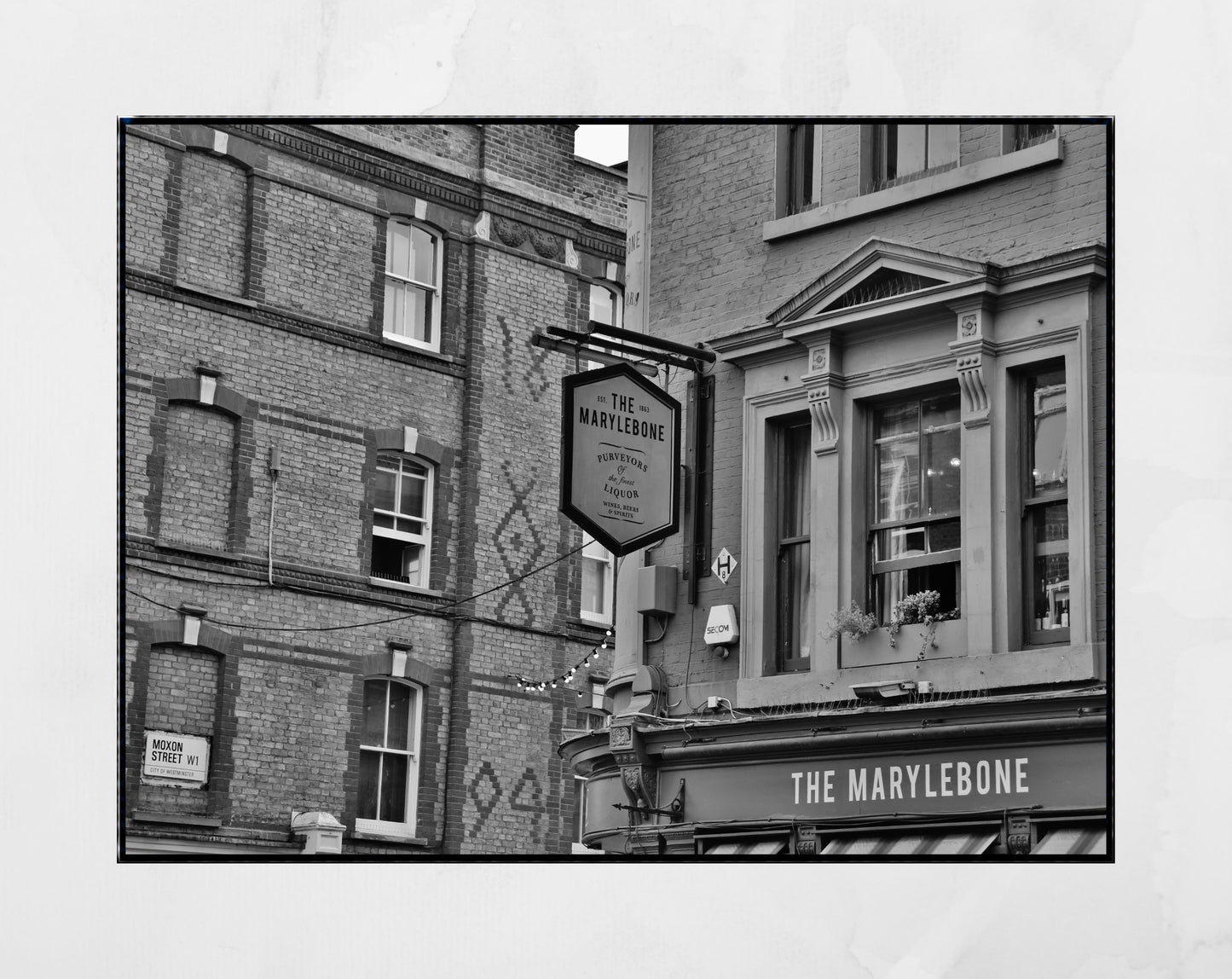 Marylebone London Street Photography Black And White Poster