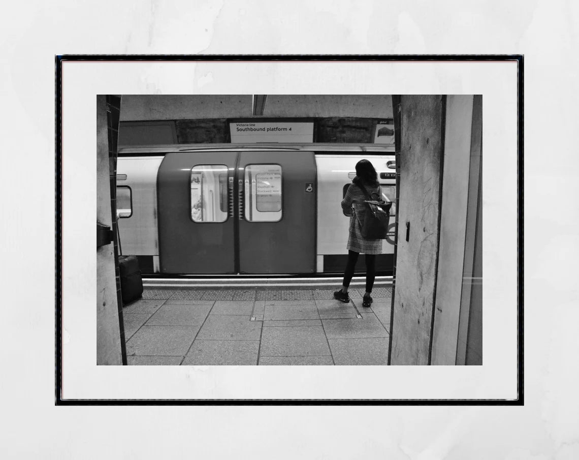 London Underground Black And White Photography Print
