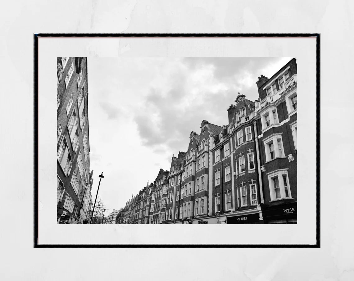 London Marylebone High Street Black And White Photography Wall Art