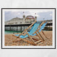 Brighton Beach Photography Print Deck Chair Wall Art