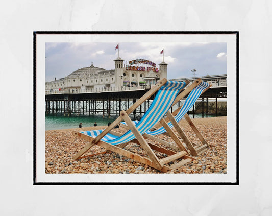 Brighton Beach Photography Print Deck Chair Wall Art