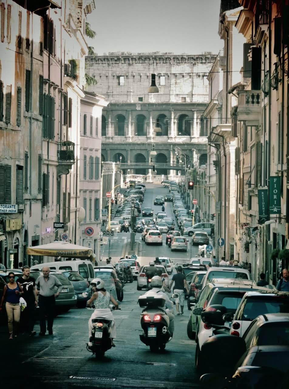 Rome Photography Print Colosseum Street Poster