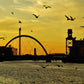 Glasgow Photography Print River Clyde Finnieston Squinty Bridge Sunset Wall Art