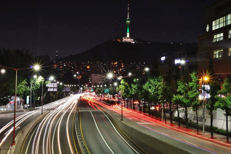 Seoul Skyline Poster Namsan Tower Photography Print