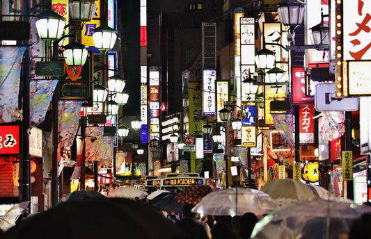 Tokyo In The Rain Picture, Shinjuku, City Photography, Tokyo Photography, Tokyo Poster, Gallery Wall Prints, Japanese Restaurant Decor,