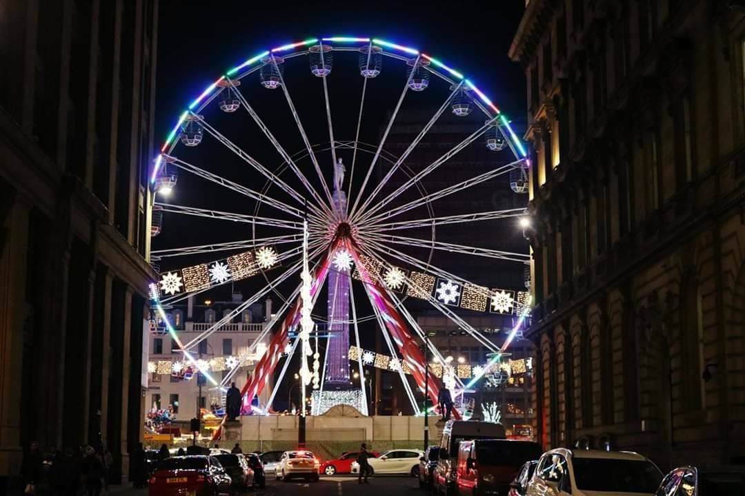 Glasgow George Square Ferris Wheel Photography Print