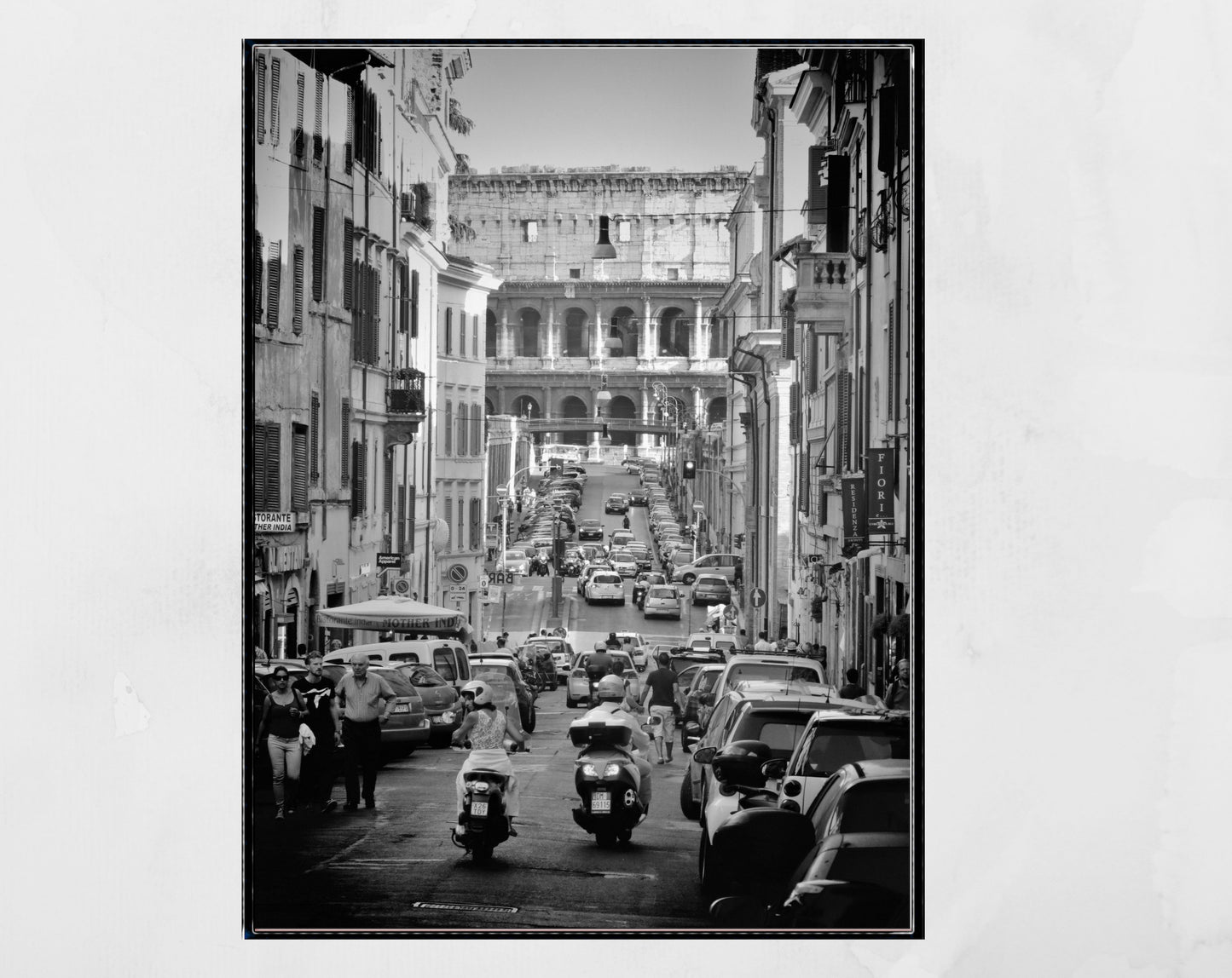 Rome Italy Colosseum Black And White Photography Print