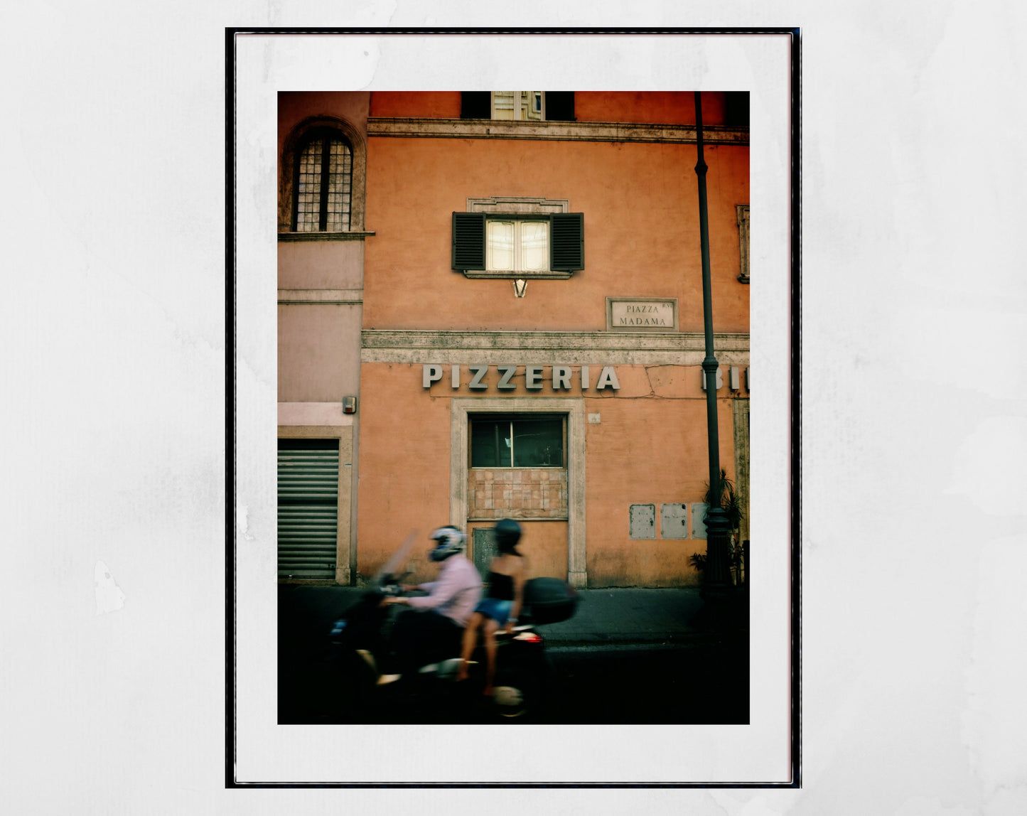 Rome Photography Print Italy Pizzeria Vespa Poster