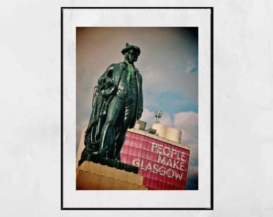 Glasgow Print Robert Burns George Square Poster