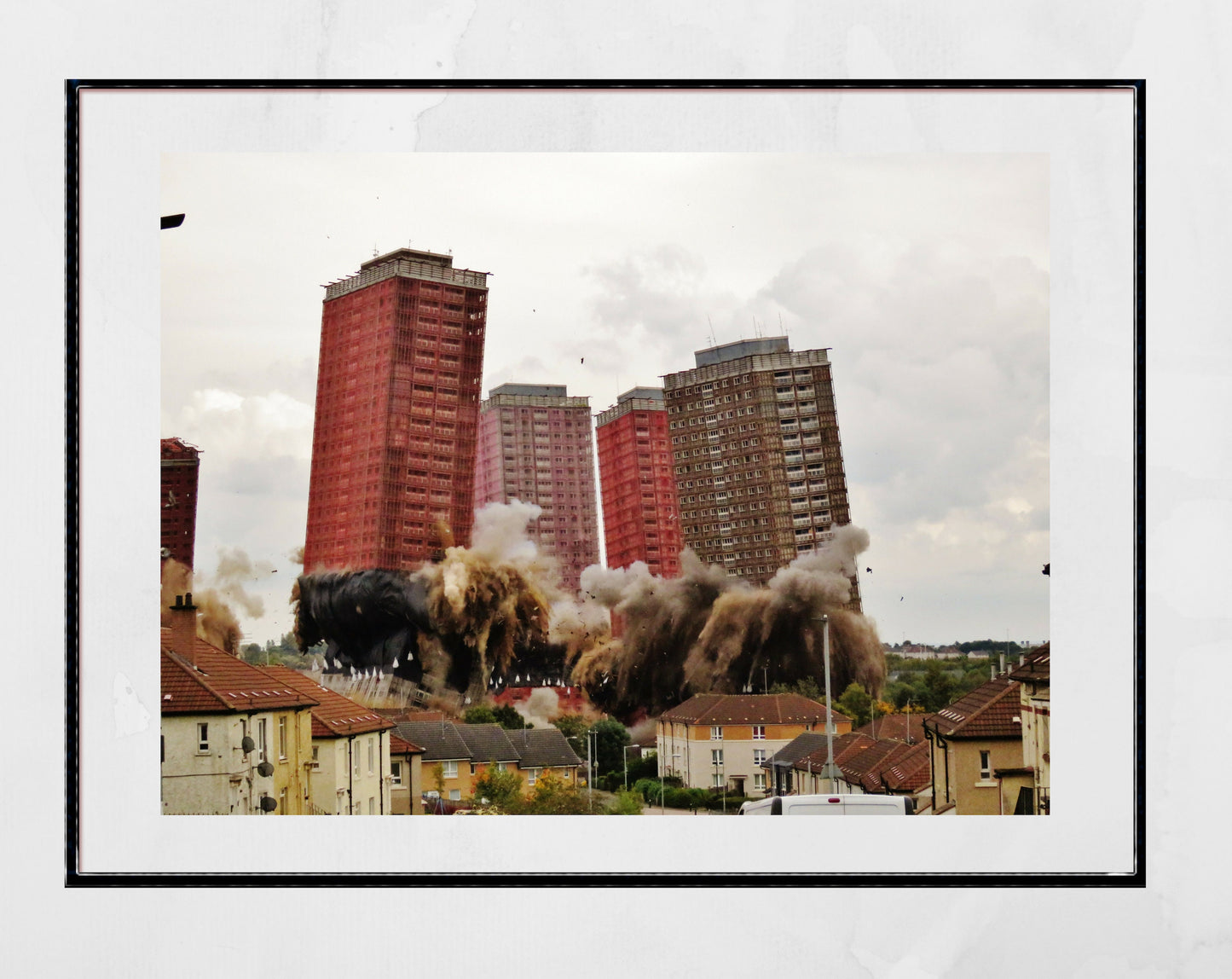 Glasgow Red Road Flats Demolition Brutalist Photography Print