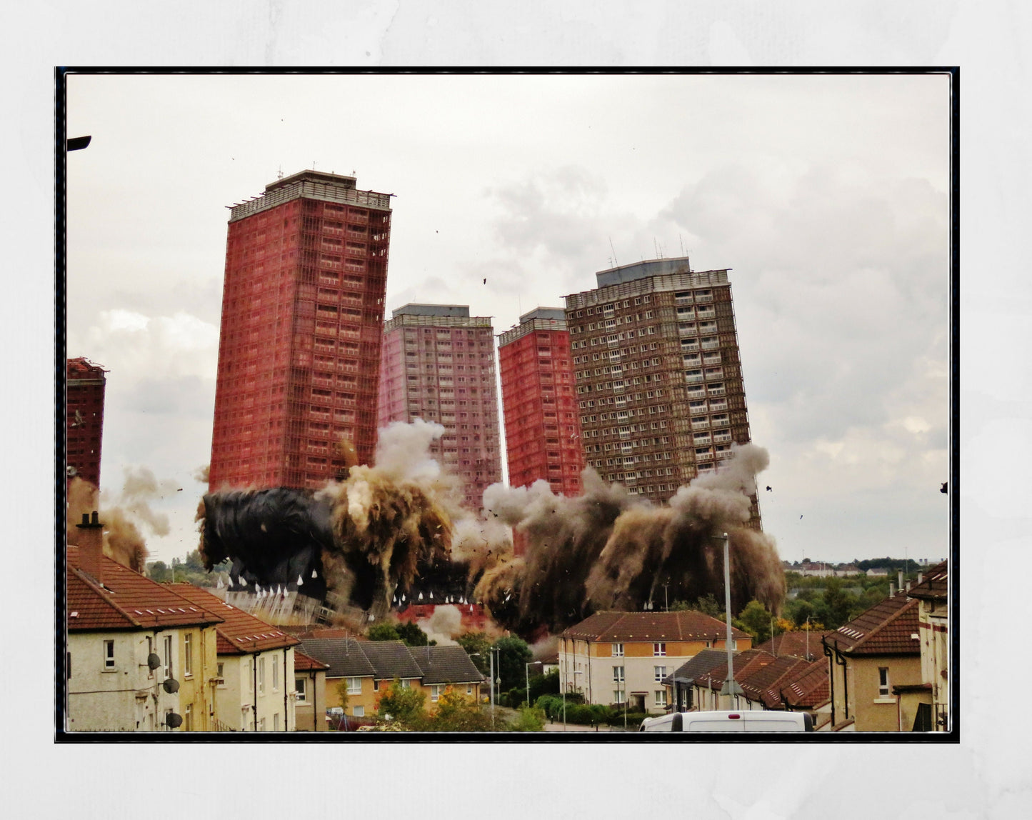 Glasgow Red Road Flats Demolition Brutalist Photography Print