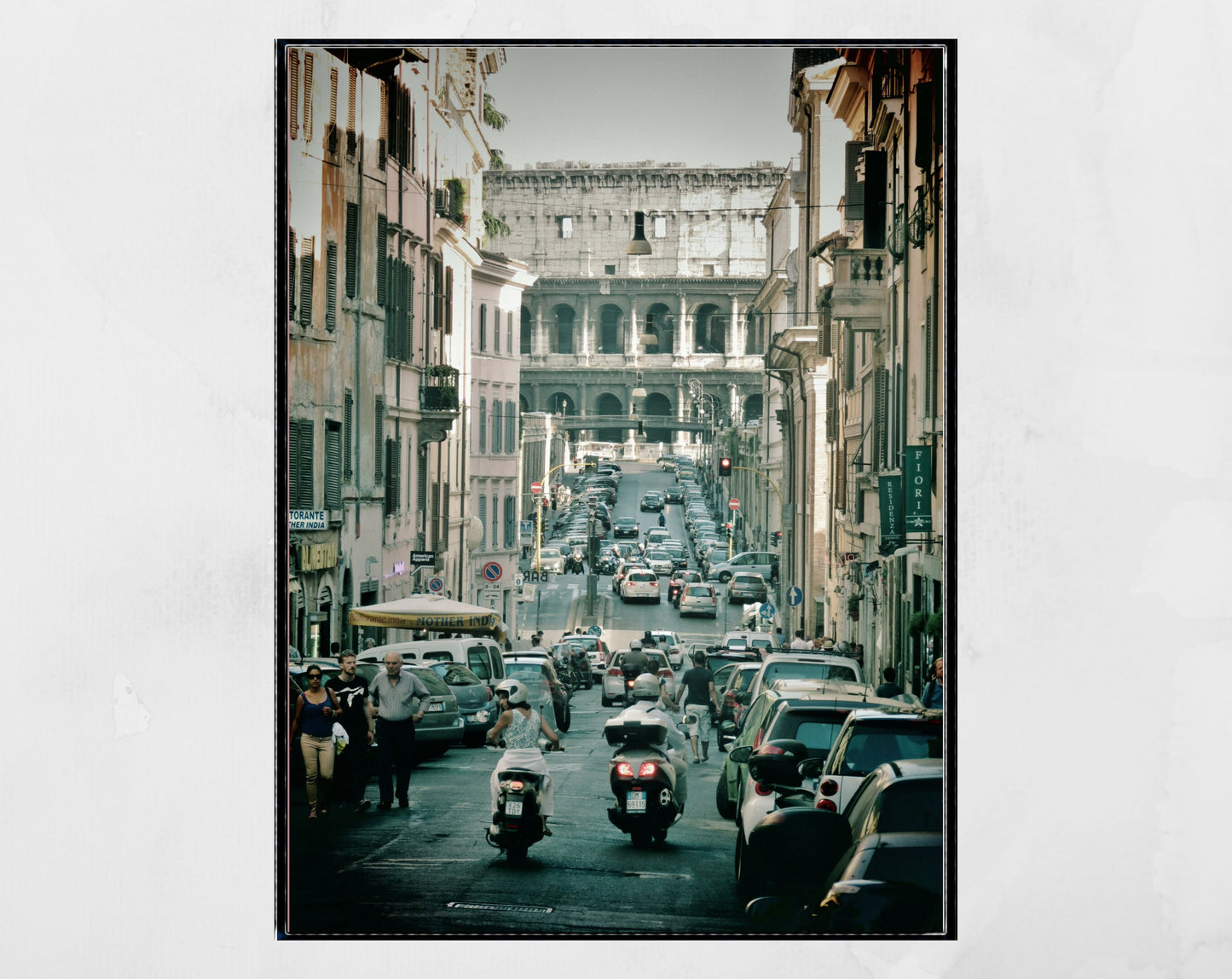 Rome Photography Print Colosseum Street Poster