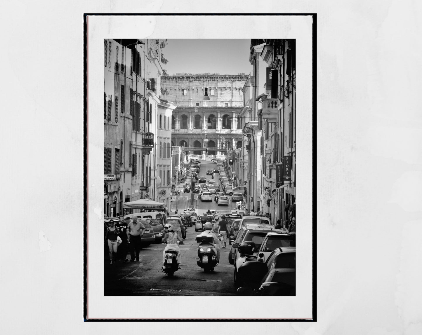 Rome Italy Colosseum Black And White Photography Print