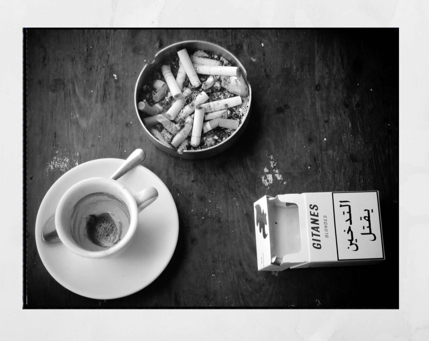 Beirut Coffee And Cigarettes Black And White Photography Print