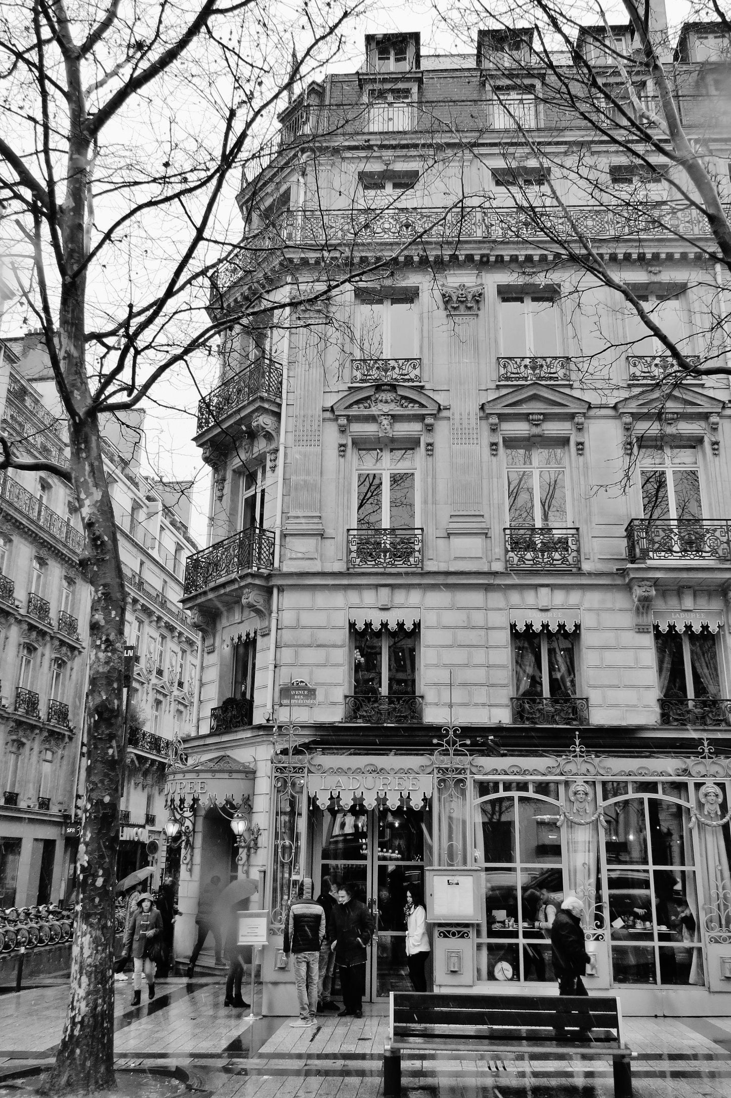 Laduree Paris Print Black And White Photography