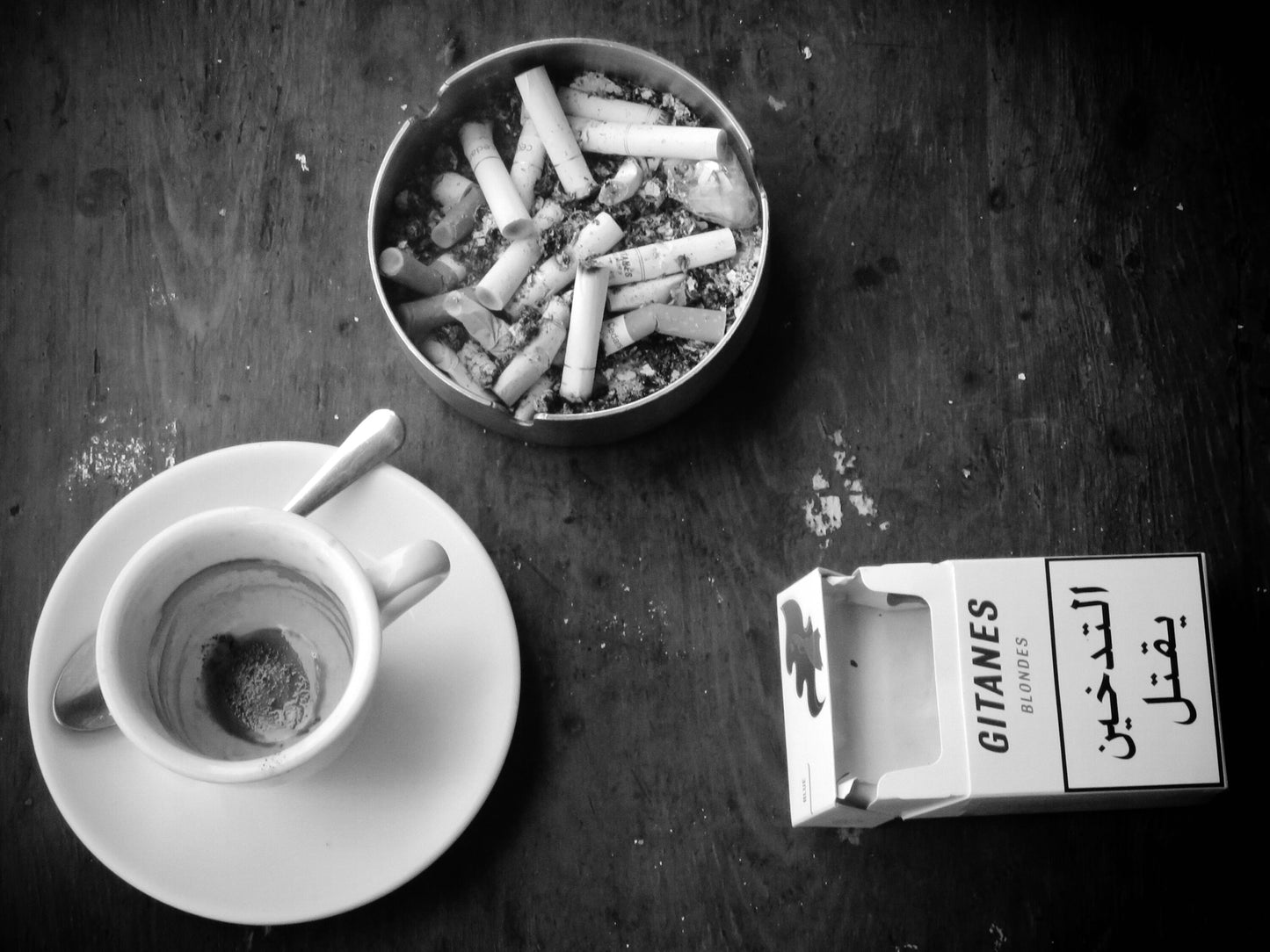 Beirut Coffee And Cigarettes Black And White Photography Print