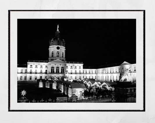 Charlottenburg Berlin German Christmas Market Black And White Photography Print