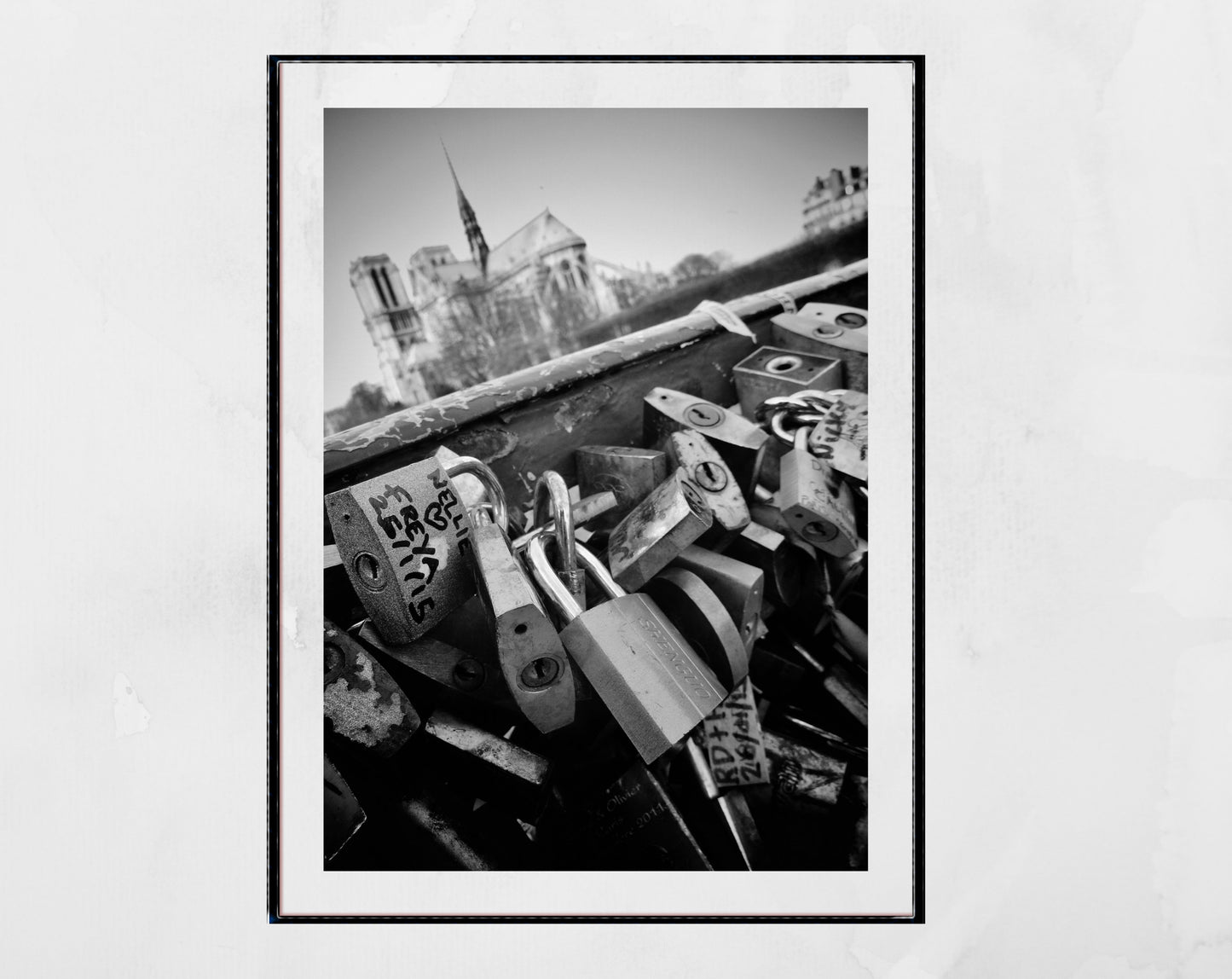 Pont des Arts Paris Love Lock Bridge Notre Dame Photography Print