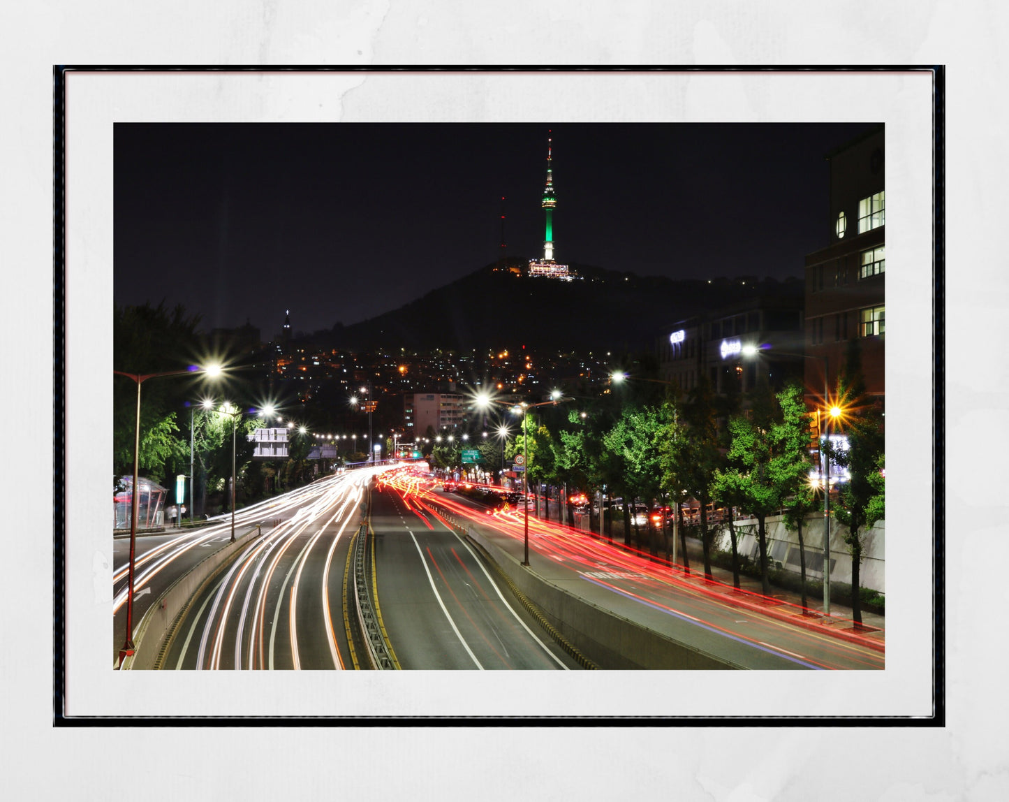 Seoul Skyline Poster Namsan Tower Photography Print