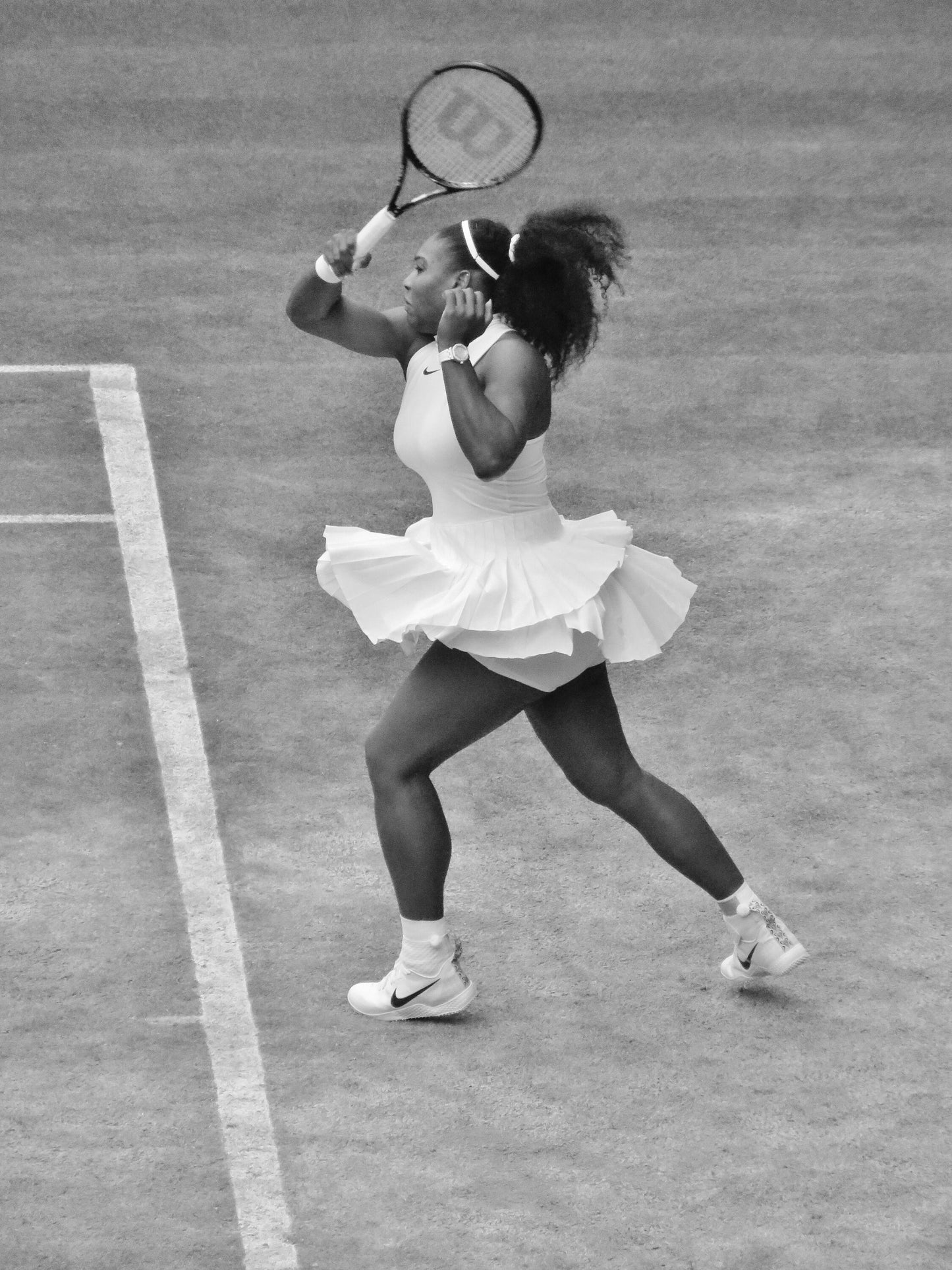 Serena Williams Wimbledon Tennis Poster Black And White Photography Print