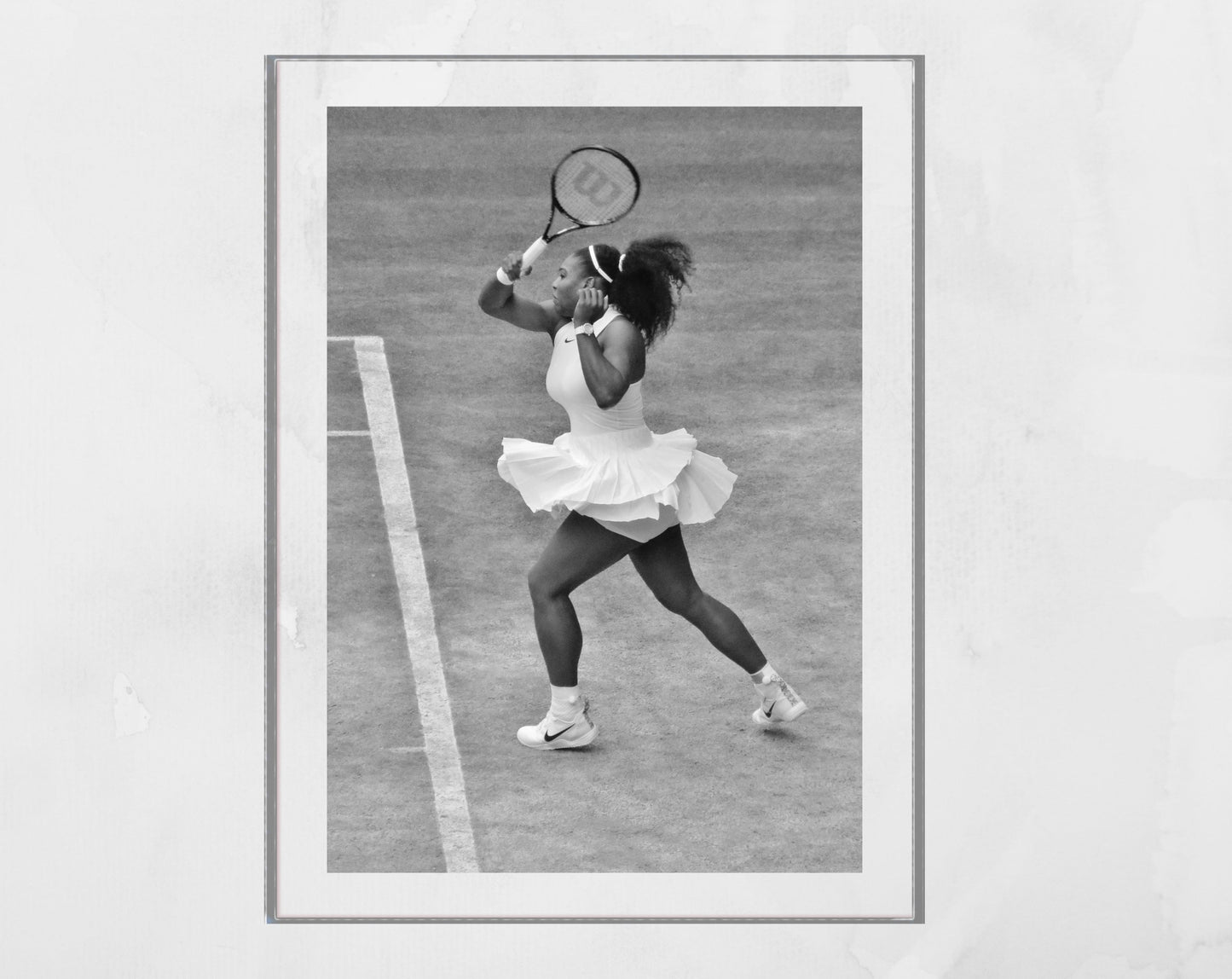 Serena Williams Wimbledon Tennis Poster Black And White Photography Print