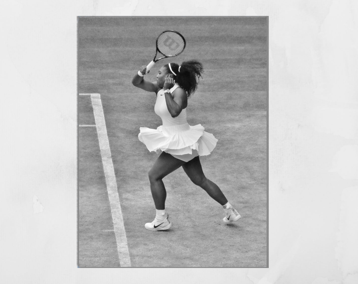 Serena Williams Wimbledon Tennis Poster Black And White Photography Print