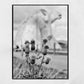 Falkirk Kelpies Scottish Thistle Black And White Print