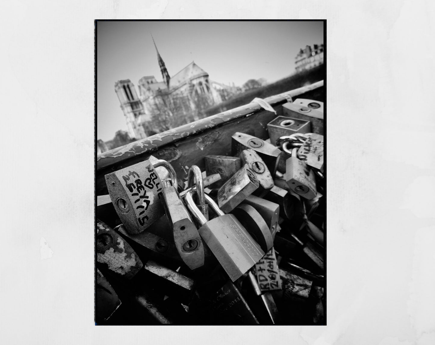 Pont des Arts Paris Love Lock Bridge Notre Dame Photography Print