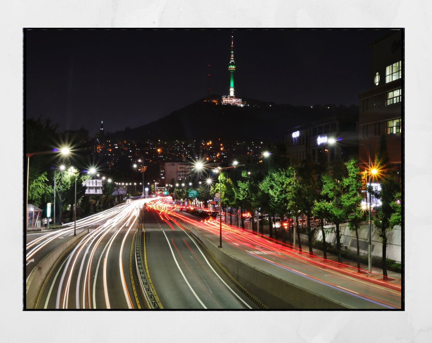 Seoul Skyline Poster Namsan Tower Photography Print