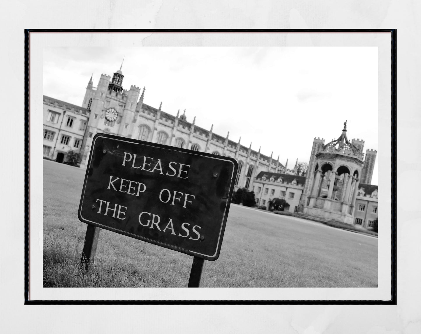 Trinity College Cambridge University Black And White Photography Print