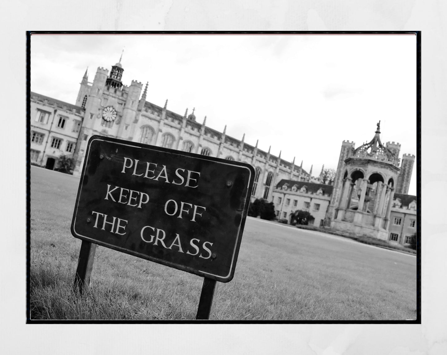 Trinity College Cambridge University Black And White Photography Print