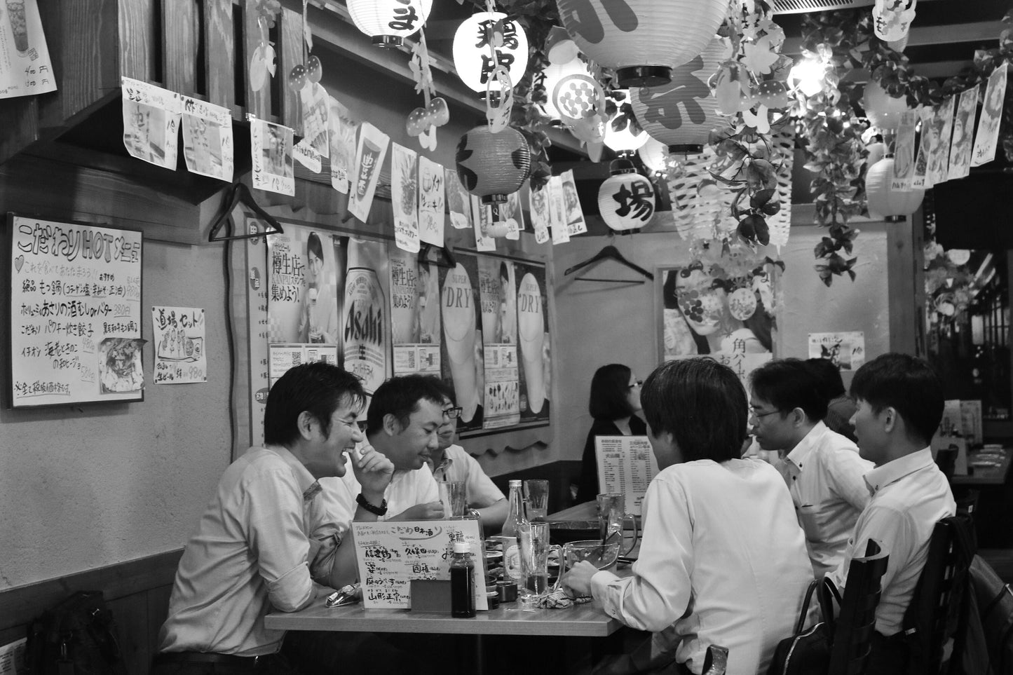 Japan Poster Tokyo Izakaya Black And White Photography Print