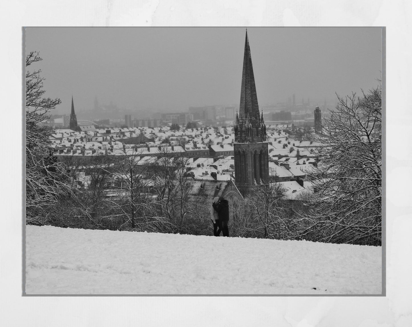 Glasgow Queen's Park Snow Black And White Photography Print