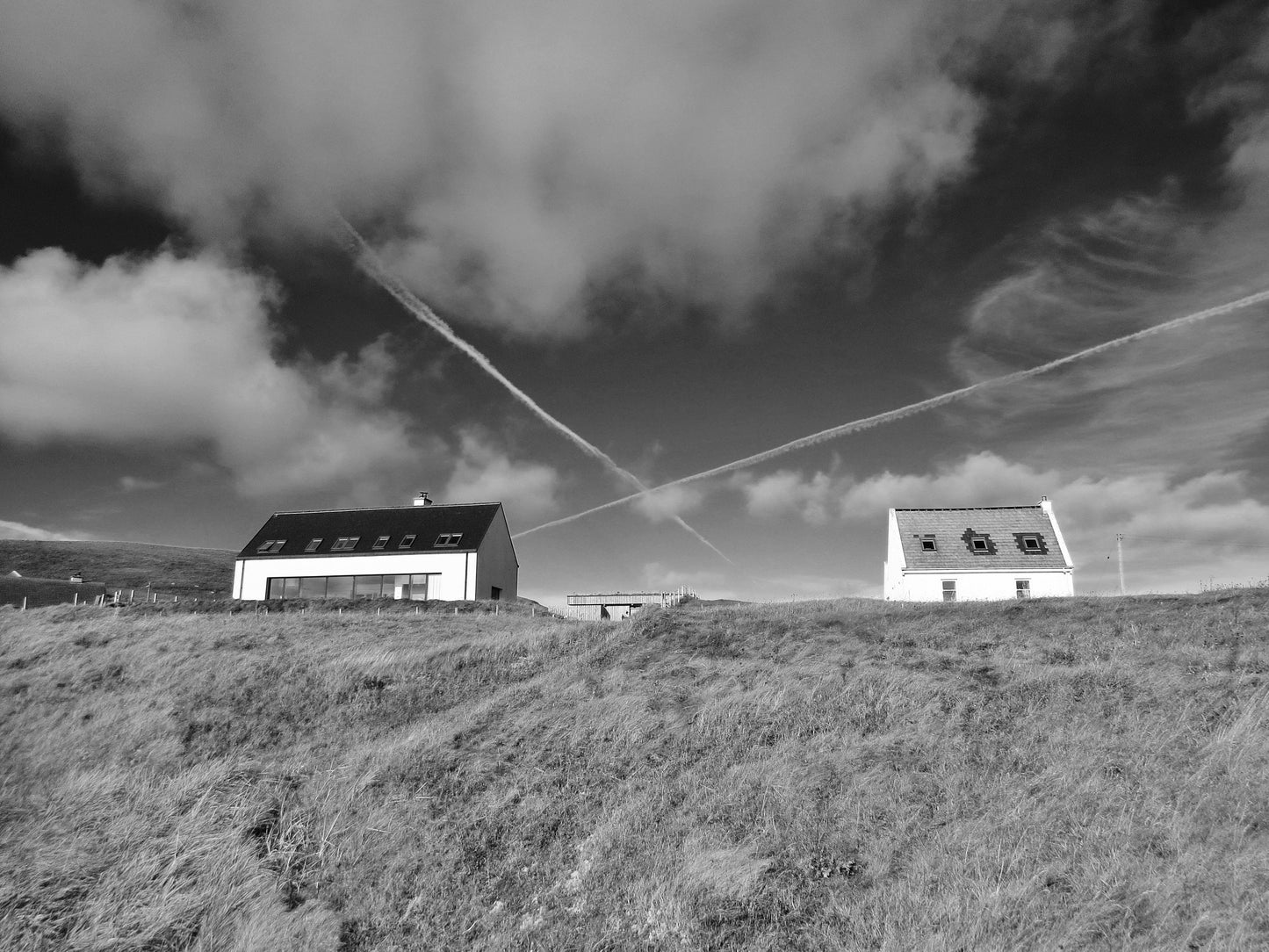 Isle of Barra Scotland Saltire Black And White Photography Print