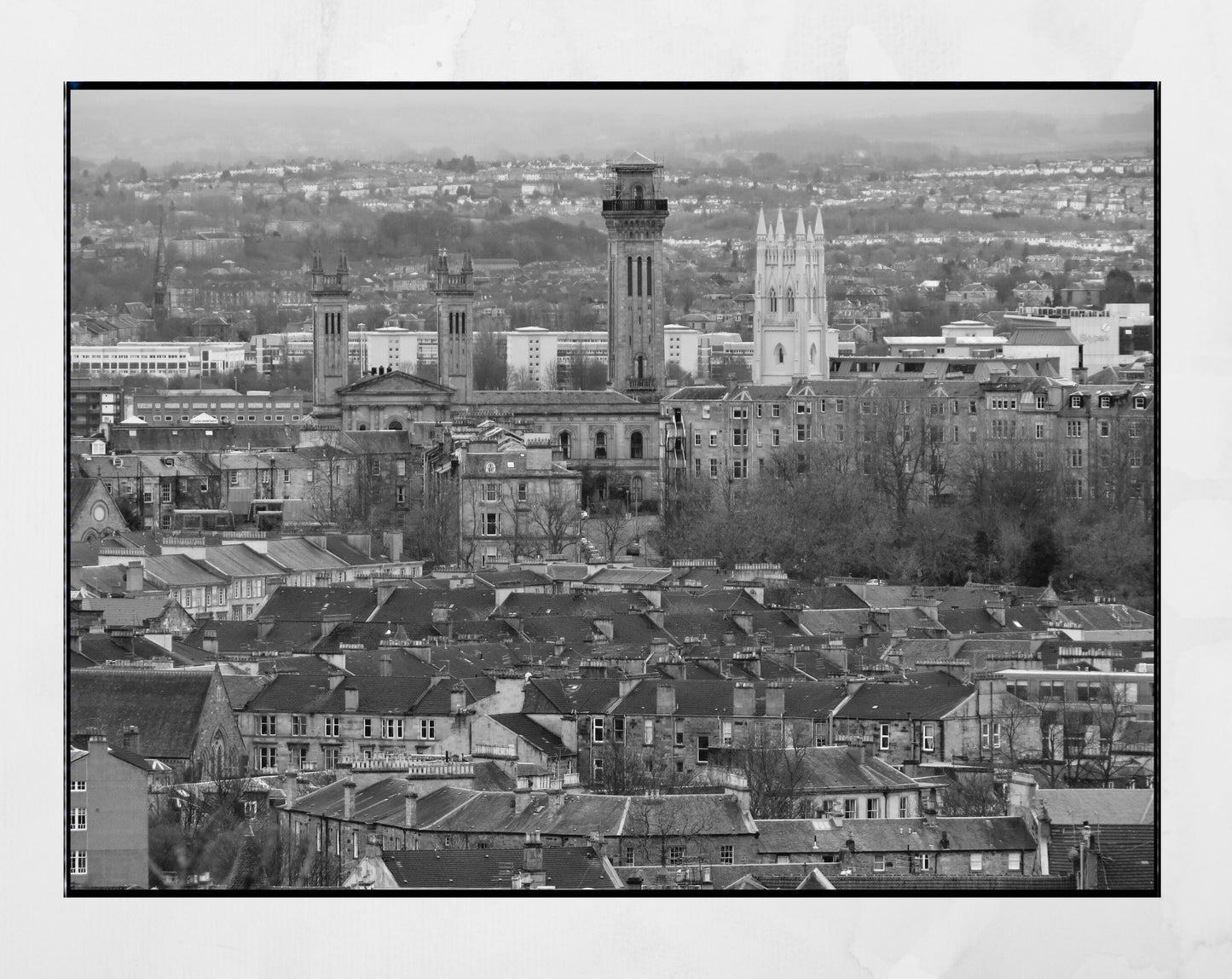 Glasgow West End Park Circus Black And White Photography Print