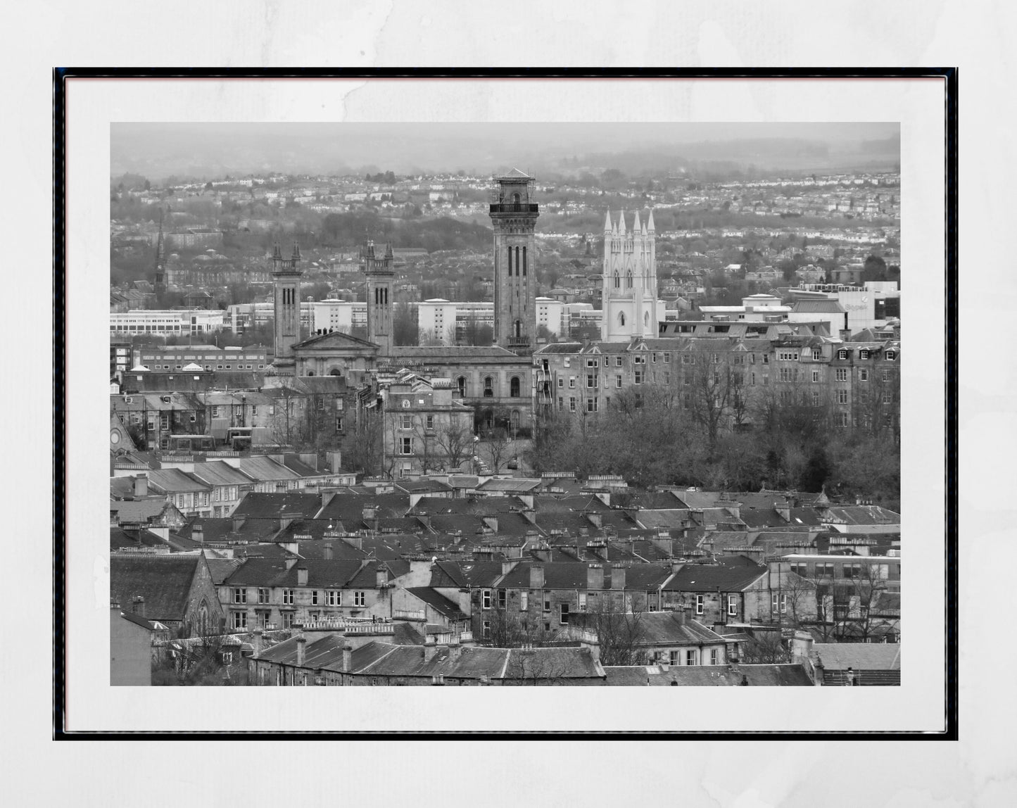 Glasgow West End Park Circus Black And White Photography Print