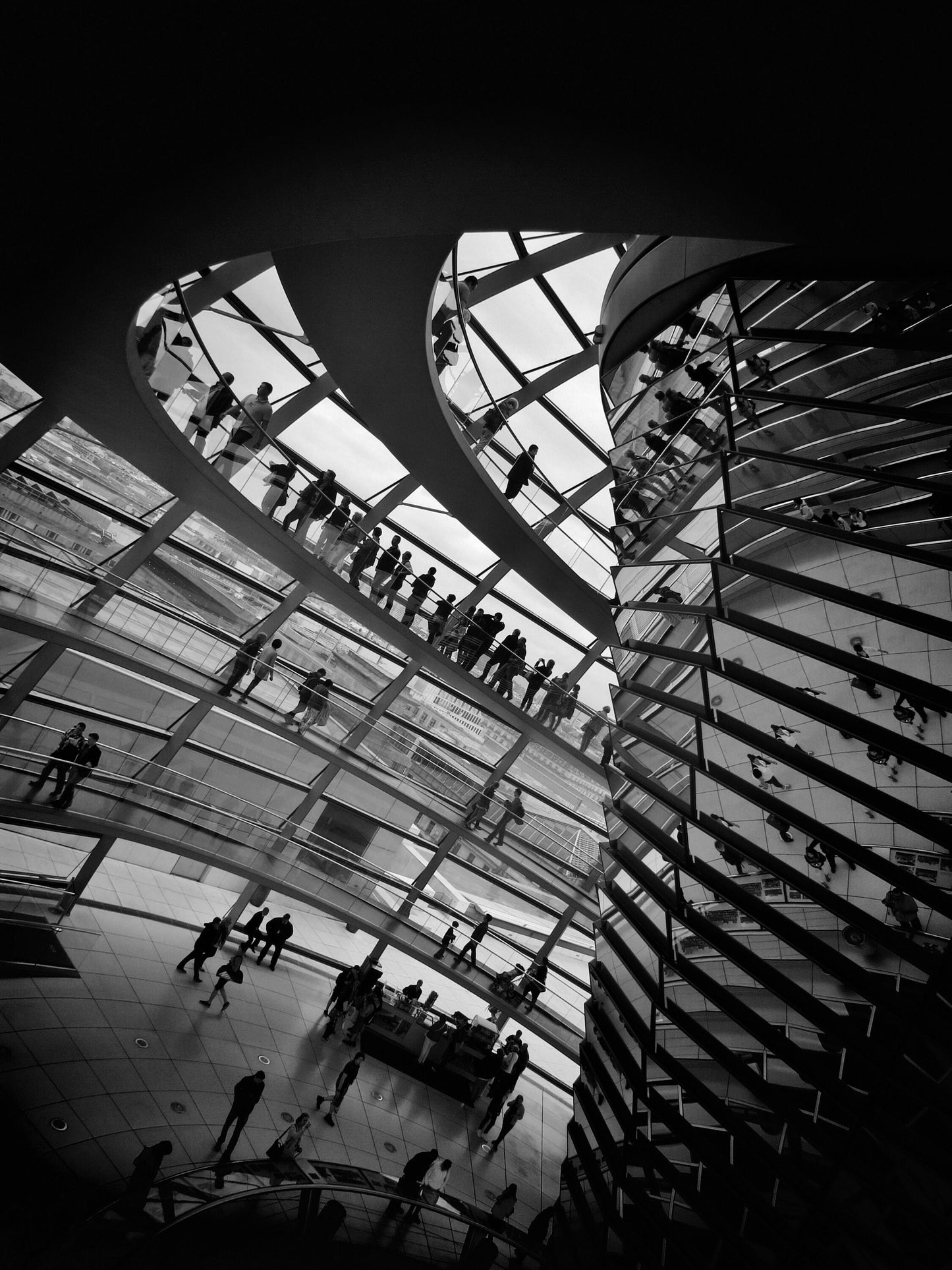 Berlin Reichstag Dome Black And White Photography Poster