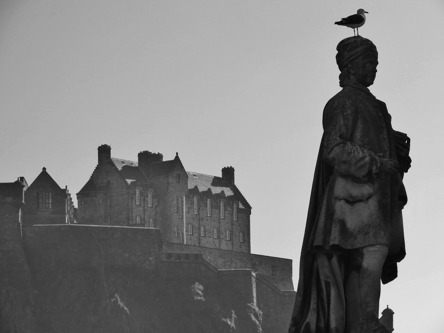 Edinburgh Castle Black And White Photography Print