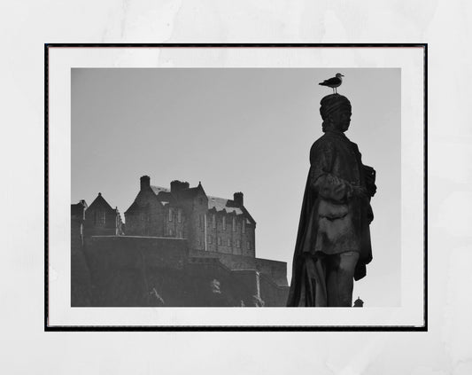 Edinburgh Castle Black And White Photography Print