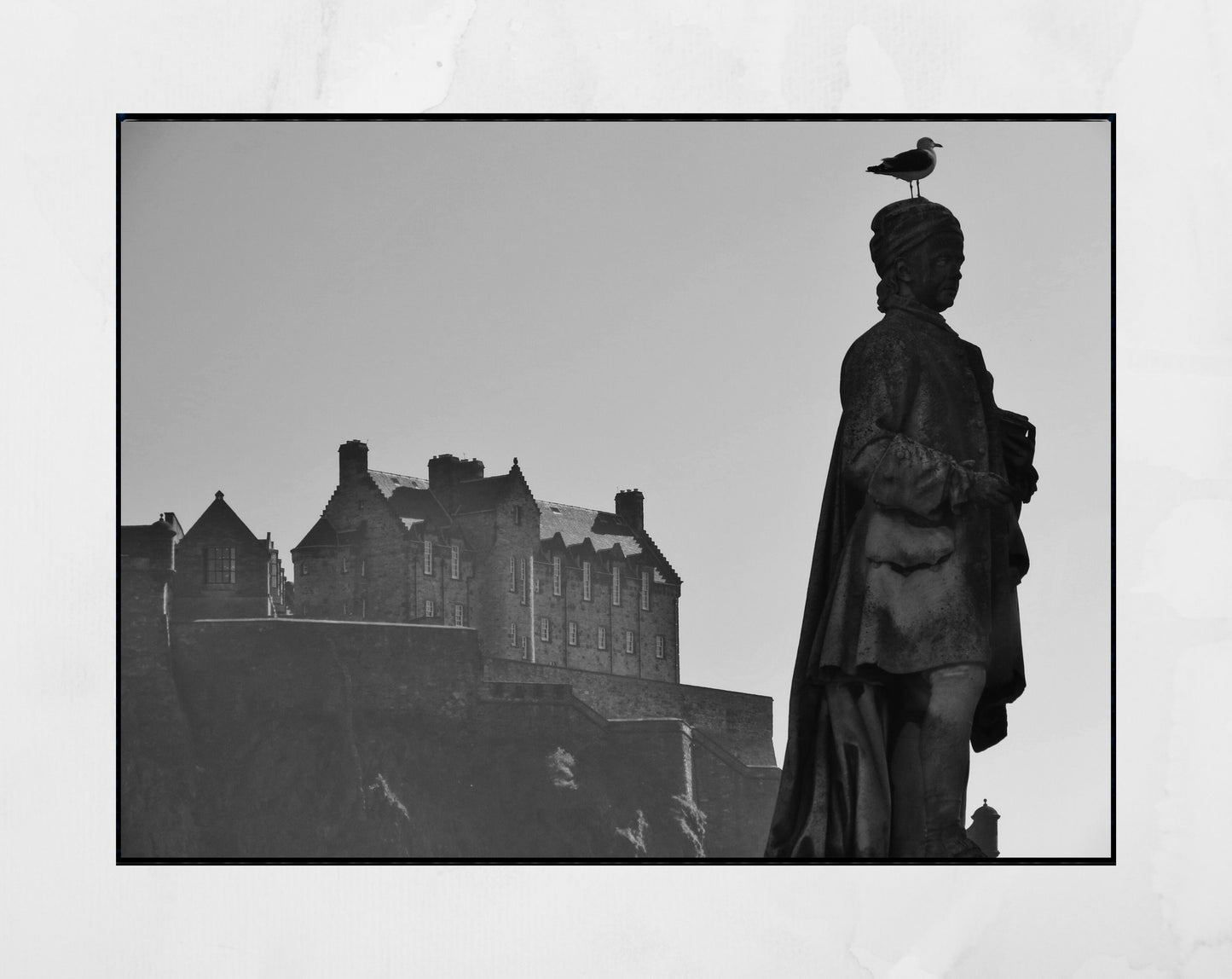 Edinburgh Castle Black And White Photography Print