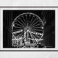 Glasgow George Square Ferris Wheel Black And White Photography Print