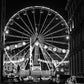 Glasgow George Square Ferris Wheel Black And White Photography Print
