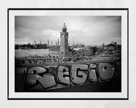 Hamburg Germany Black And White Photography Print