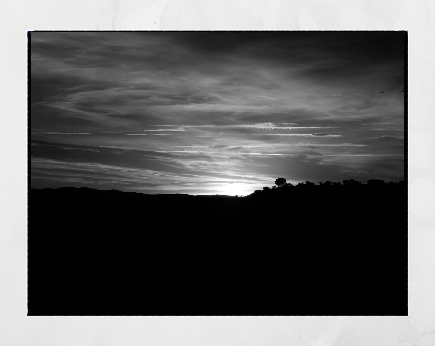 Requena Spain Black And White Sunset Landscape Photography Print