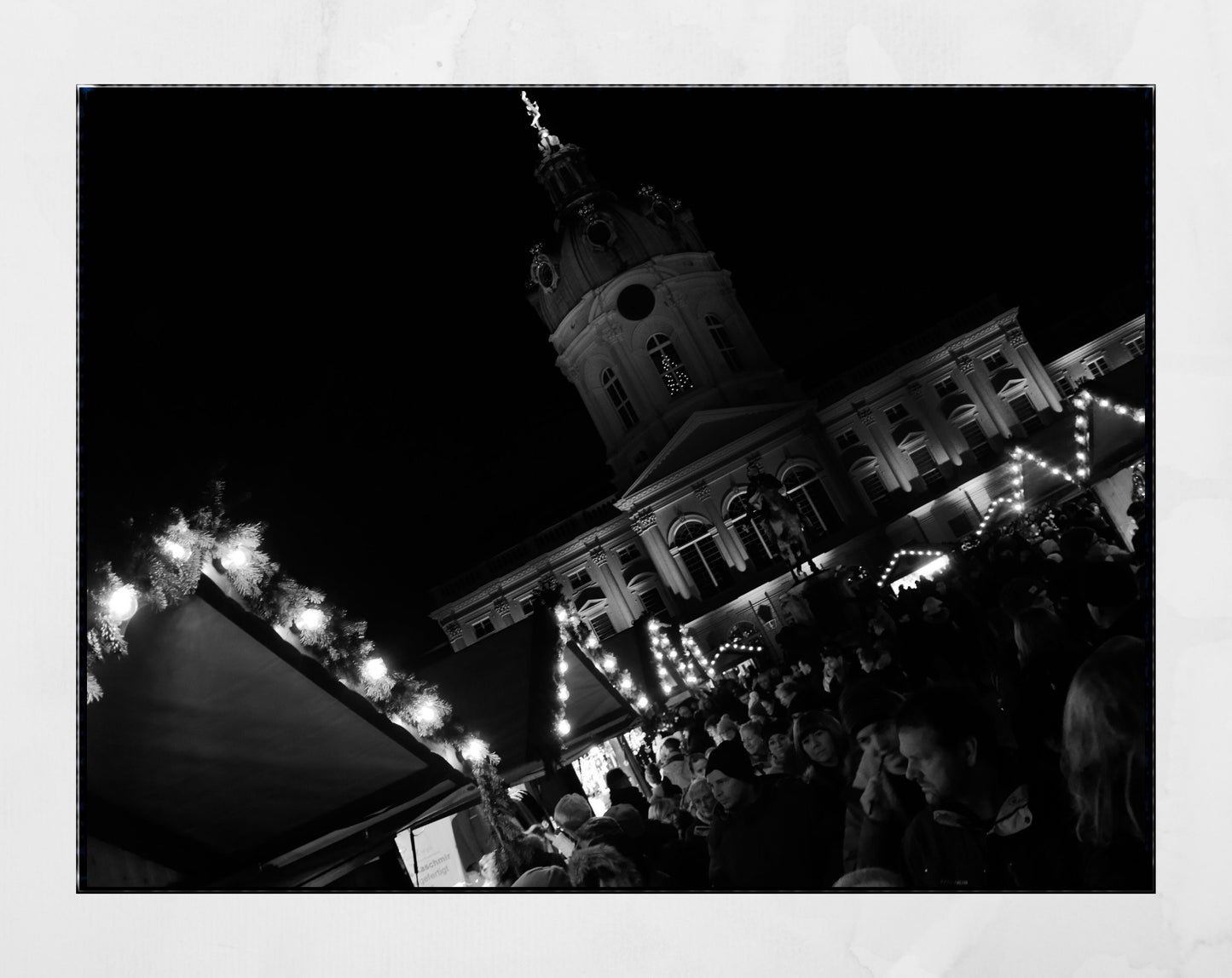 Charlottenburg Berlin German Christmas Market Black And White Photography Poster