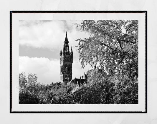 Glasgow University Black And White Photography Print