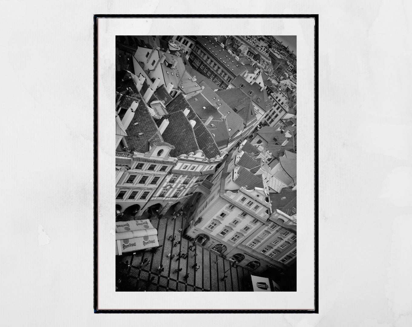 Prague Old Town Black And White Photography Print